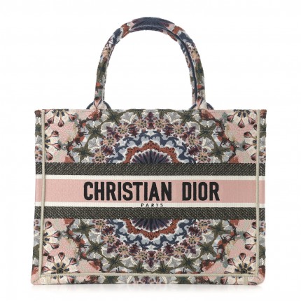 DIOR MEDIUM BOOK TOTE Embroidered Canvas with Multicolored KaléiDiorscopic Motif