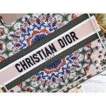 DIOR MEDIUM BOOK TOTE Embroidered Canvas with Multicolored KaléiDiorscopic Motif