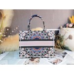 DIOR MEDIUM BOOK TOTE Embroidered Canvas with Multicolored KaléiDiorscopic Motif