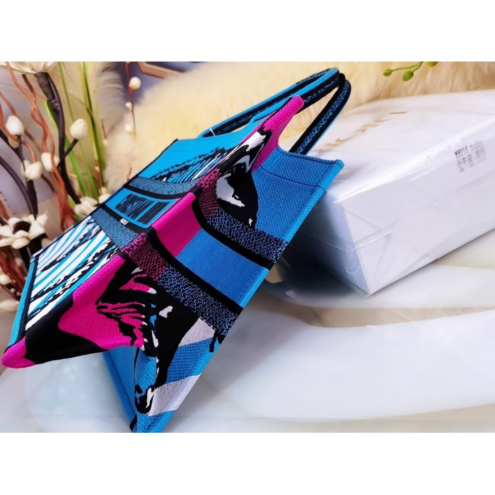 Christian Dior Pink & Blue Zebra Printed Book Tote – TBC Consignment