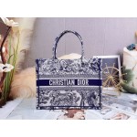 DIOR MEDIUM BOOK TOTE Blue Toile de Jouy Embroidery