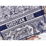 DIOR MEDIUM BOOK TOTE Blue Toile de Jouy Embroidery