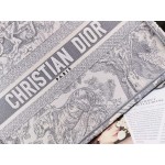 DIOR MEDIUM BOOK TOTE Gray Toile de Jouy Embroidery