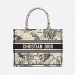 DIOR MEDIUM BOOK TOTE Latte Dior Zodiac Embroidery