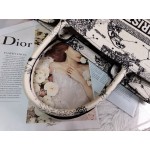 DIOR MEDIUM BOOK TOTE Latte Dior Zodiac Embroidery