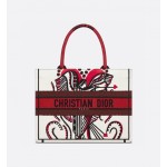 DIOR MEDIUM BOOK TOTE Latte Multicolor Cupidon Embroidery