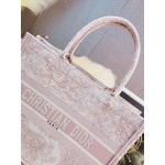 DIOR MEDIUM BOOK TOTE Pink Toile de Jouy Embroidery