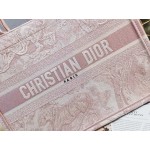 DIOR MEDIUM BOOK TOTE Pink Toile de Jouy Embroidery