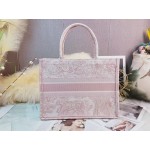 DIOR MEDIUM BOOK TOTE Pink Toile de Jouy Embroidery