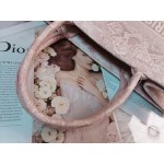 DIOR MEDIUM BOOK TOTE Pink Toile de Jouy Embroidery