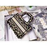 DIOR MINI BOOK TOTE Beige Multicolor Mizza Embroidery