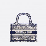 DIOR MINI BOOK TOTE Blue Toile de Jouy Embroidery