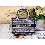 DIOR MINI BOOK TOTE Blue Toile de Jouy Embroidery