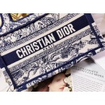 DIOR MINI BOOK TOTE Blue Toile de Jouy Embroidery