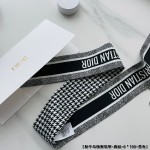 DIOR 30 MONTAIGNE MITZAH SCARF Black and White Silk Twill