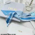 DIOR 30 MONTAIGNE MITZAH SCARF Cornflower Blue Silk Twill