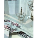 DIOR CUPIDON MITZAH SCARF White, Black and Red Silk Twill