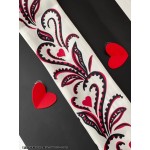 DIOR CUPIDON MITZAH SCARF White, Black and Red Silk Twill