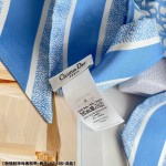 DIOR OBLIQUE MITZAH SCARF Cornflower Blue Silk Twill