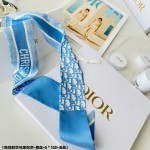 DIOR OBLIQUE MITZAH SCARF Cornflower Blue Silk Twill