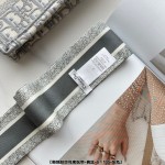 DIOR OBLIQUE MITZAH SCARF Gray Silk Twill