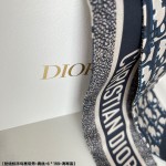 DIOR OBLIQUE MITZAH SCARF Navy Blue Silk Twill