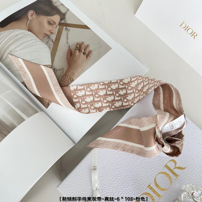 Dior Oblique Mitzah Scarf Rose Des Vents Silk Twill
