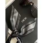 DIOR MIZZA MITZAH SCARF Gray Silk Twill