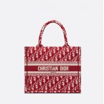 DIOR SMALL BOOK TOTE Burgundy Dior Oblique Jacquard