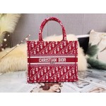 DIOR SMALL BOOK TOTE Burgundy Dior Oblique Jacquard