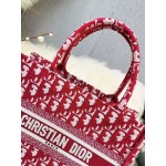 DIOR SMALL BOOK TOTE Burgundy Dior Oblique Jacquard