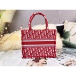 DIOR SMALL BOOK TOTE Burgundy Dior Oblique Jacquard