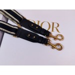 DIOR ADJUSTABLE SHOULDER STRAP WITH RING Blue 'CHRISTIAN DIOR PARIS' Embroidery