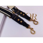 DIOR ADJUSTABLE SHOULDER STRAP WITH RING Blue 'CHRISTIAN DIOR PARIS' Embroidery
