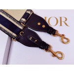 DIOR SHOULDER STRAP WITH RING Blue 'CHRISTIAN DIOR PARIS' Embroidery